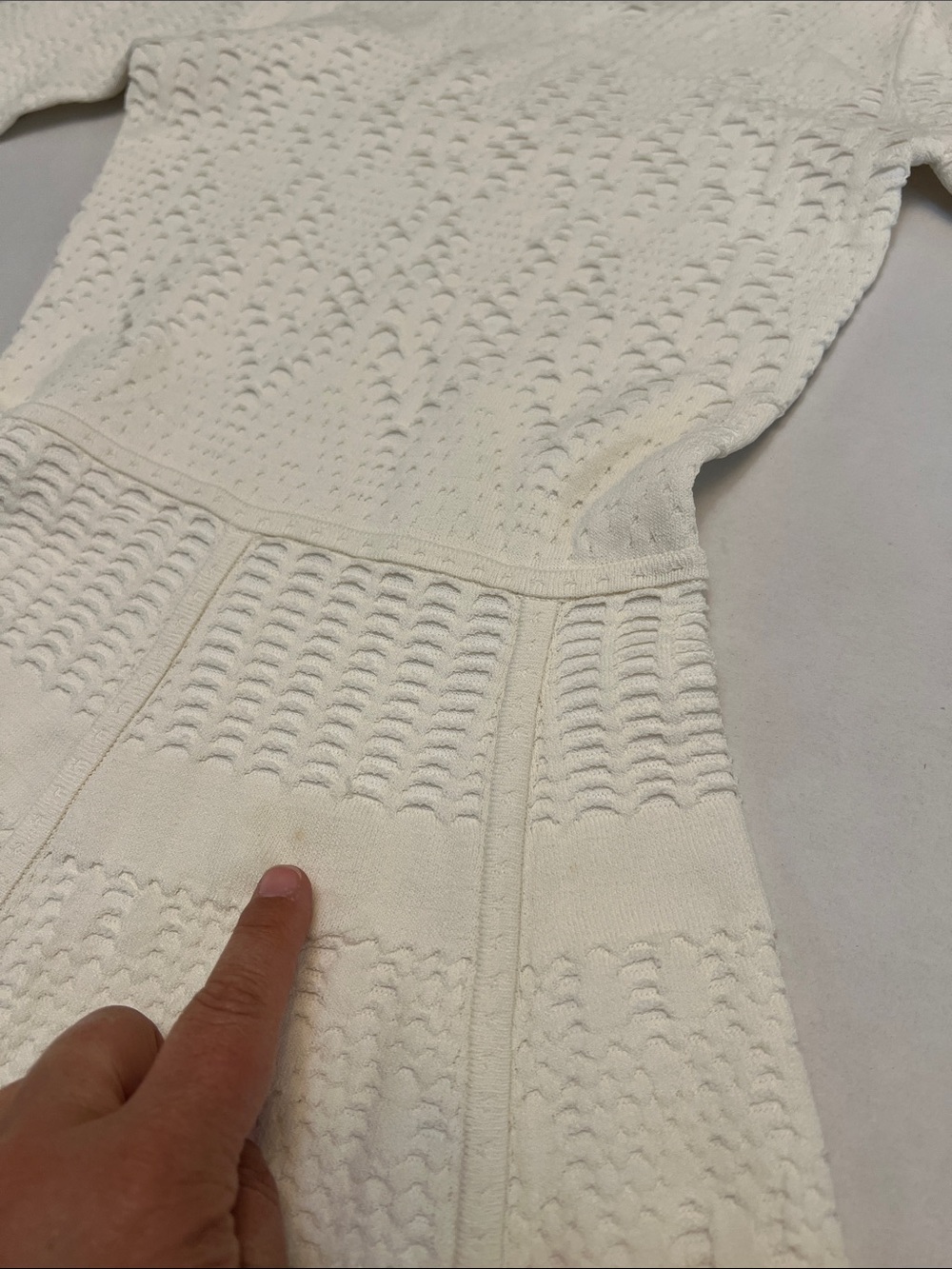 A.L.C. WHITE KNIT STRETCHY SCOOP NECK MIDI DRESS SIZE XS - Picture 7 of 15